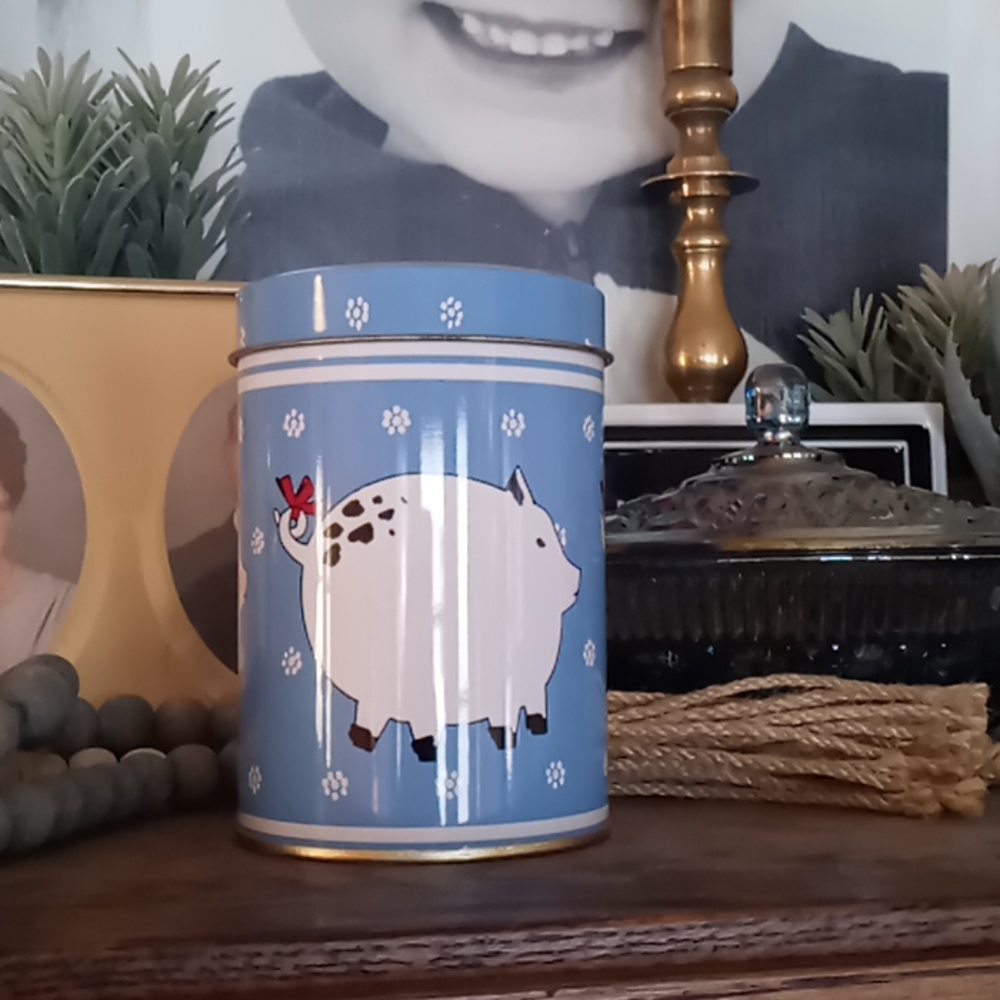 Adorable Vintage Pig Tin Can